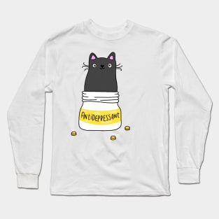 antidepressant kitty Long Sleeve T-Shirt